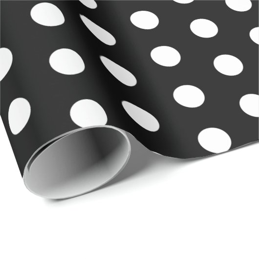 Polka Dots Perky Patroon Zwart Wit Cadeaupapier (Rol Hoek)