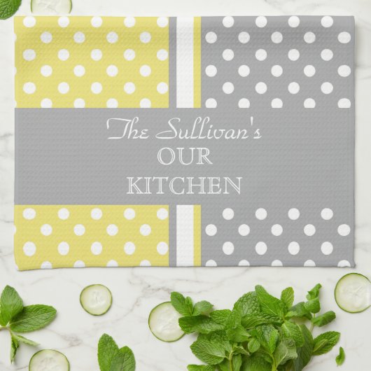 Polka Dots Personalized Kitchen Towels Theedoek (Gevouwen)