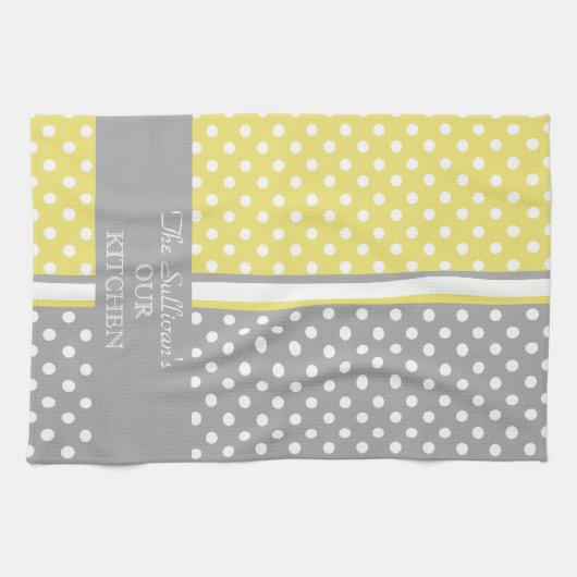 Polka Dots Personalized Kitchen Towels Theedoek (Horizontaal)