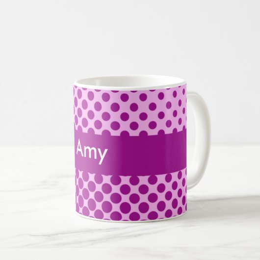 Polka Dots Personalized Name Mok (Voorkant rechts)