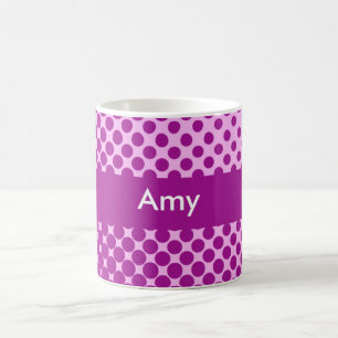 Polka Dots Personalized Name Mok