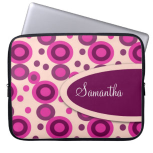 Polka Dots persoonlijke laptophoes:Hot Pink Laptop Sleeve
