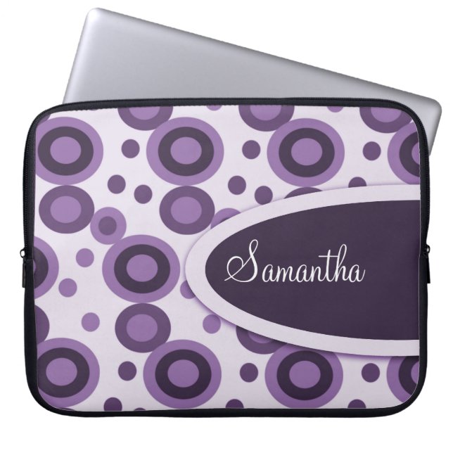 Polka Dots persoonlijke laptophoes:Lavender Laptop Sleeve (Voorkant)