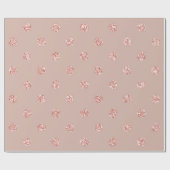 Polka Dots Pink Blush Roos Powder Glitter Crystals Cadeaupapier (Vlak)