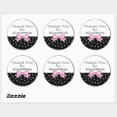 Polka Dots Pink Bow Dank u Ronde Sticker (Vel)