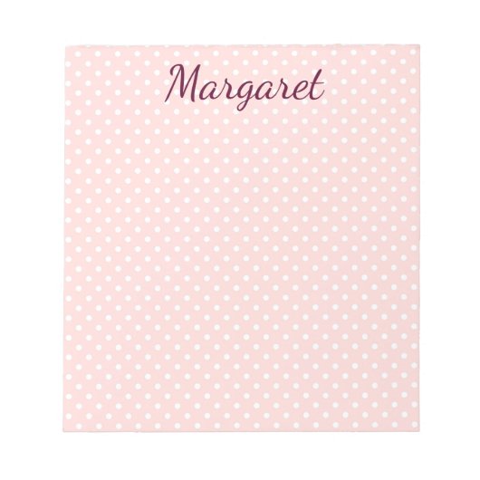 Polka Dots Pink en White Notitieblok (Voorkant)
