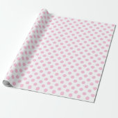 Polka Dots Pink Pastel White Small Delicate Cadeaupapier (Uitgerold)