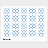 Polka Dots Placid Blauw Vierkante Sticker (Vel)