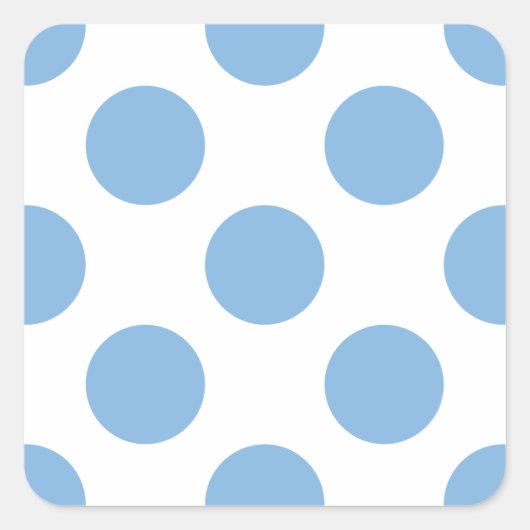Polka Dots Placid Blauw Vierkante Sticker (Voorkant)