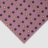 Polka dots plum oranje en zwart tissuepapier (Detail)