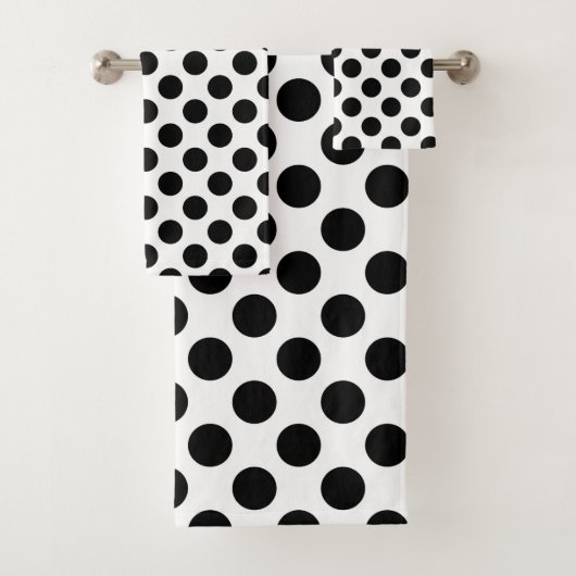 Polka Dots, Polka Dot Pattern, Black and White Bad Handdoek (Insitu)
