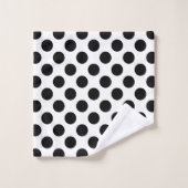 Polka Dots, Polka Dot Pattern, Black and White Bad Handdoek (Wasdoekje)