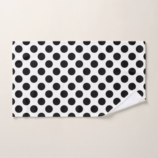 Polka Dots, Polka Dot Pattern, Black and White Bad Handdoek (Handdoek)