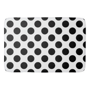 Polka Dots, Polka Dot Pattern, Black and White Badmat
