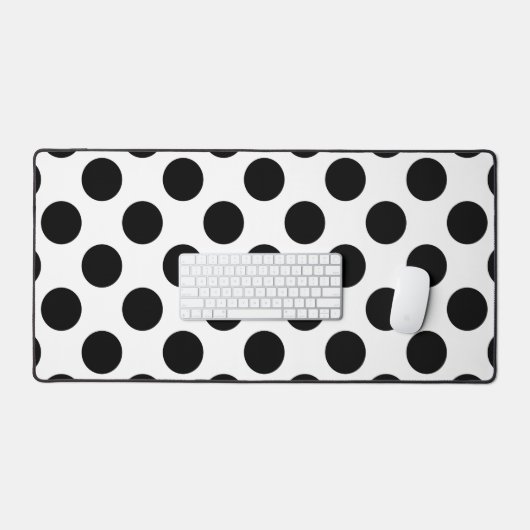 Polka Dots, Polka Dot Pattern, Black and White Bureaumat (Keyboard & Muis)