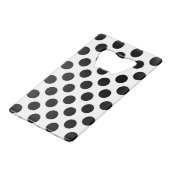 Polka Dots, Polka Dot Pattern, Black and White Creditkaart Flessenopener (Voorkant Gekanteld)