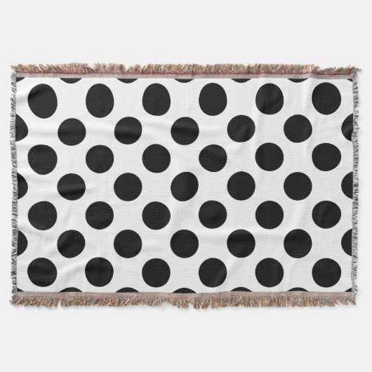 Polka Dots, Polka Dot Pattern, Black and White Deken (Voorkant)