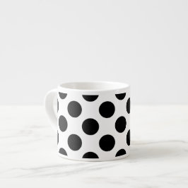 Polka Dots, Polka Dot Pattern, Black and White Espresso Kop