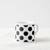 Polka Dots, Polka Dot Pattern, Black and White Espresso Kop (Voorkant rechts)