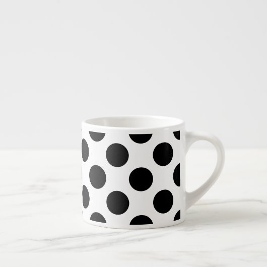 Polka Dots, Polka Dot Pattern, Black and White Espresso Kop (Rechts)