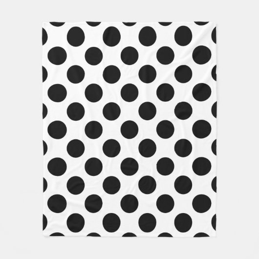Polka Dots, Polka Dot Pattern, Black and White Fleece Deken (Voorkant)