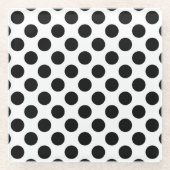 Polka Dots, Polka Dot Pattern, Black and White Glazen Onderzetter (Voorkant)