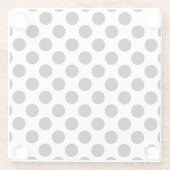 Polka Dots, Polka Dot Pattern, Black and White Glazen Onderzetter (Achterkant)