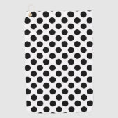 Polka Dots, Polka Dot Pattern, Black and White Golfhanddoek (Voorkant)