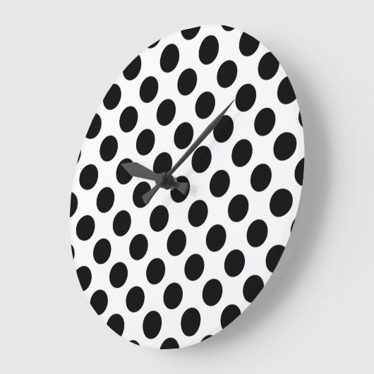 Polka Dots, Polka Dot Pattern, Black and White Grote Klok (Hoek)