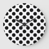 Polka Dots, Polka Dot Pattern, Black and White Grote Klok (Voorkant)