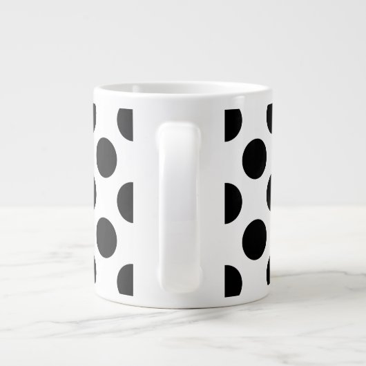 Polka Dots, Polka Dot Pattern, Black and White Grote Koffiekop (Achterkant)