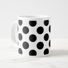 Polka Dots, Polka Dot Pattern, Black and White Grote Koffiekop