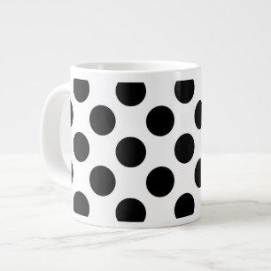 Polka Dots, Polka Dot Pattern, Black and White Grote Koffiekop