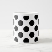 Polka Dots, Polka Dot Pattern, Black and White Grote Koffiekop (Voorkant)