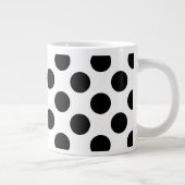 Polka Dots, Polka Dot Pattern, Black and White Grote Koffiekop (Rechts)