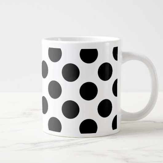 Polka Dots, Polka Dot Pattern, Black and White Grote Koffiekop (Rechts)