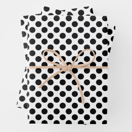 Polka Dots, Polka Dot Pattern, Black and White Inpakpapier Vel (In situ)