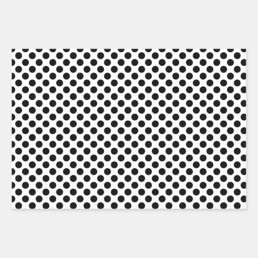Polka Dots, Polka Dot Pattern, Black and White Inpakpapier Vel (Voorkant 3)