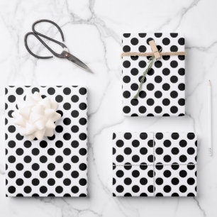 Polka Dots, Polka Dot Pattern, Black and White Inpakpapier Vel