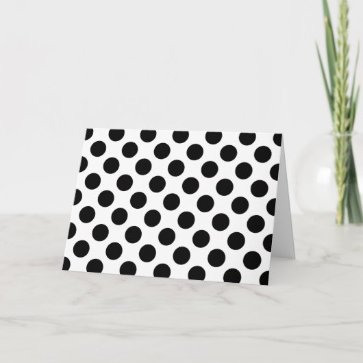 Polka Dots, Polka Dot Pattern, Black and White Kaart (Voorkant)