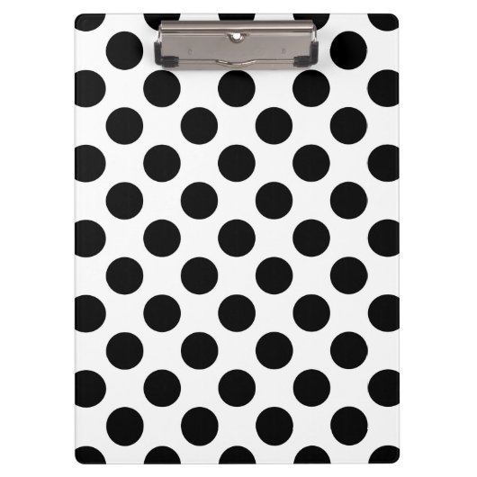 Polka Dots, Polka Dot Pattern, Black and White Klembord (Voorkant)