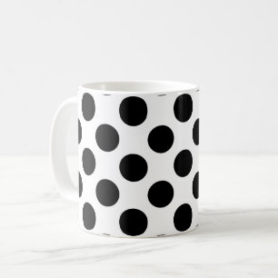 Polka Dots, Polka Dot Pattern, Black and White Koffiemok