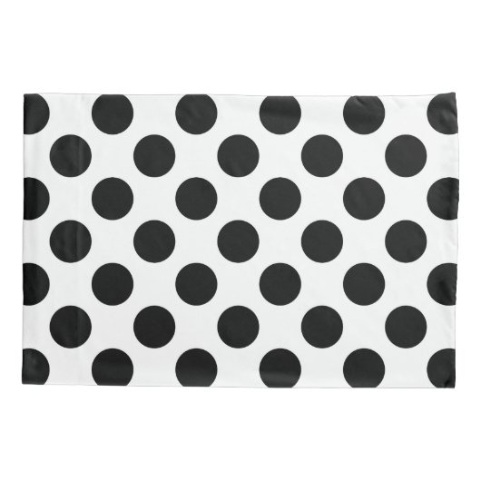 Polka Dots, Polka Dot Pattern, Black and White Kussensloop (Achterkant)