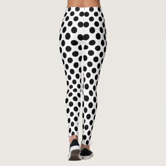 Polka Dots, Polka Dot Pattern, Black and White Leggings (Achterkant)