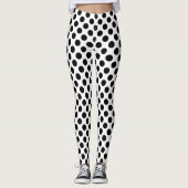 Polka Dots, Polka Dot Pattern, Black and White Leggings (Voorkant)