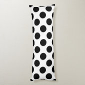 Polka Dots, Polka Dot Pattern, Black and White Lichaamskussen (Achterkant (Verticaal))