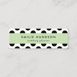 Polka Dots, Polka Dot Pattern, Black and White Mini Visitekaartje