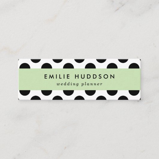 Polka Dots, Polka Dot Pattern, Black and White Mini Visitekaartje (Voorkant)