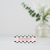 Polka Dots, Polka Dot Pattern, Black and White Mini Visitekaartje (Staand voorkant)