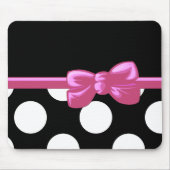 Polka Dots, Polka Dot Pattern, Black and White Muismat (Voorkant)